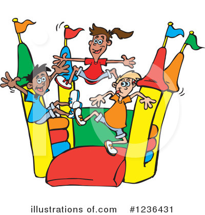 Royalty-Free (RF) Bouncy House Clipart Illustration by Dennis Holmes Designs - Stock Sample #1236431