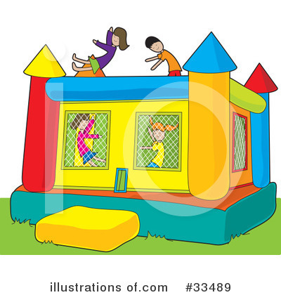 Royalty-Free (RF) Bouncy House Clipart Illustration by Maria Bell - Stock Sample #33489