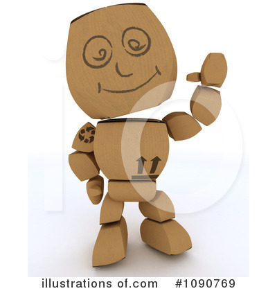 Royalty-Free (RF) Box Man Clipart Illustration by KJ Pargeter - Stock Sample #1090769