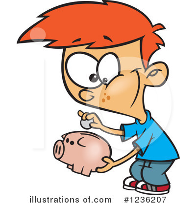 Piggy Bank Clipart #1236207 by toonaday