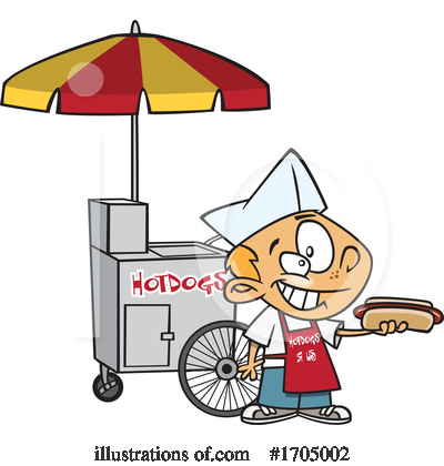 Hot Dog Vendor Clipart #1705002 by toonaday