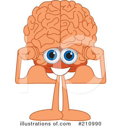 Royalty-Free (RF) Brain Mascot Clipart Illustration by Mascot Junction - Stock Sample #210990