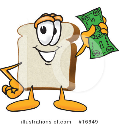 Bread Character Clipart #16649 by Mascot Junction
