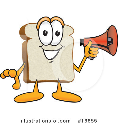 Royalty-Free (RF) Bread Character Clipart Illustration by Mascot Junction - Stock Sample #16655