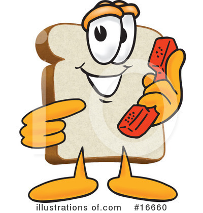 Royalty-Free (RF) Bread Character Clipart Illustration by Mascot Junction - Stock Sample #16660