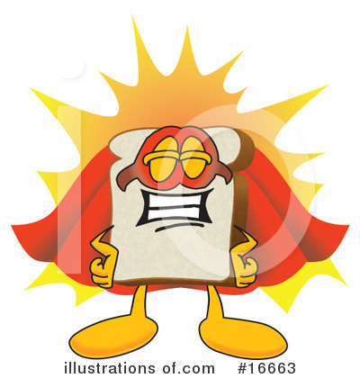 Royalty-Free (RF) Bread Character Clipart Illustration by Mascot Junction - Stock Sample #16663