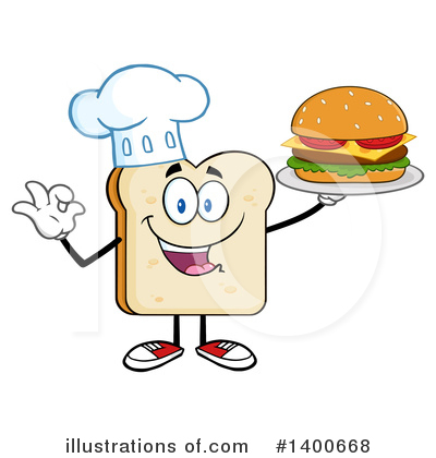 Royalty-Free (RF) Bread Mascot Clipart Illustration by Hit Toon - Stock Sample #1400668
