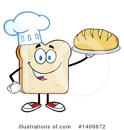 Royalty-Free (RF) Bread Mascot Clipart Illustration by Hit Toon - Stock Sample #1400672