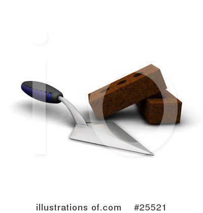Royalty-Free (RF) Bricklaying Clipart Illustration by KJ Pargeter - Stock Sample #25521
