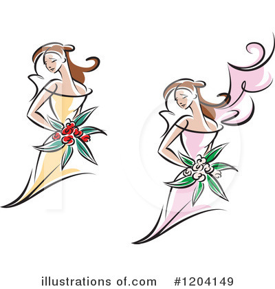 Bridesmaids Clipart #1204149 by Vector Tradition SM