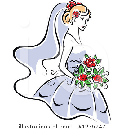Wedding Dress Clipart #1275747 by Vector Tradition SM