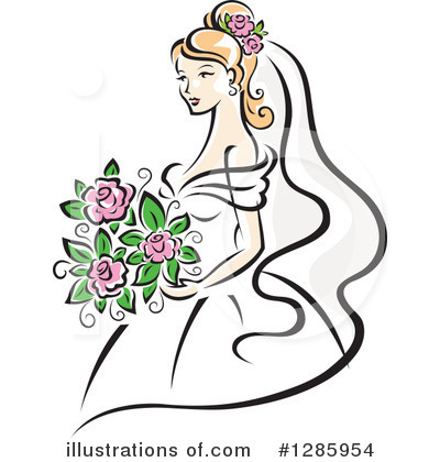 Royalty-Free (RF) Bride Clipart Illustration by Vector Tradition SM - Stock Sample #1285954