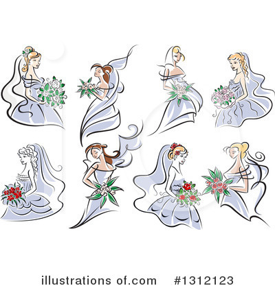 Royalty-Free (RF) Bride Clipart Illustration by Vector Tradition SM - Stock Sample #1312123