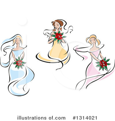 Royalty-Free (RF) Bride Clipart Illustration by Vector Tradition SM - Stock Sample #1314021