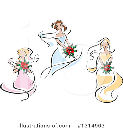 Royalty-Free (RF) Bride Clipart Illustration by Vector Tradition SM - Stock Sample #1314963
