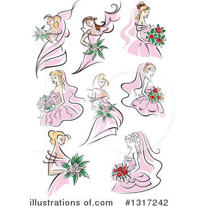 Royalty-Free (RF) Bride Clipart Illustration by Vector Tradition SM - Stock Sample #1317242