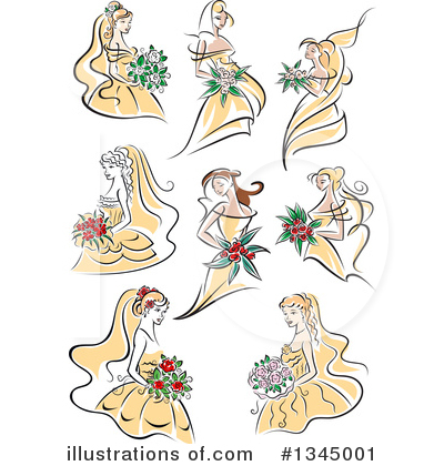 Royalty-Free (RF) Bride Clipart Illustration by Vector Tradition SM - Stock Sample #1345001