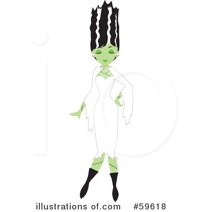Royalty-Free (RF) Bride Of Frankenstein Clipart Illustration by Rosie Piter - Stock Sample #59618