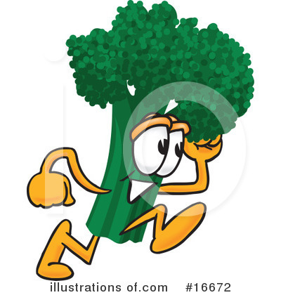 Broccoli Character Clipart #16672 by Mascot Junction