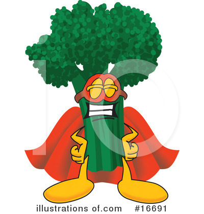 Royalty-Free (RF) Broccoli Character Clipart Illustration by Mascot Junction - Stock Sample #16691