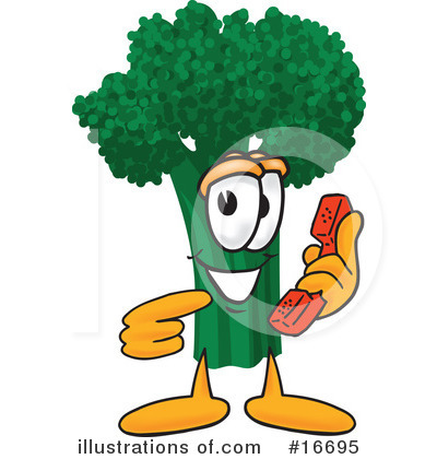 Royalty-Free (RF) Broccoli Character Clipart Illustration by Mascot Junction - Stock Sample #16695