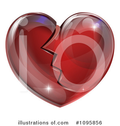 Royalty-Free (RF) Broken Heart Clipart Illustration by AtStockIllustration - Stock Sample #1095856
