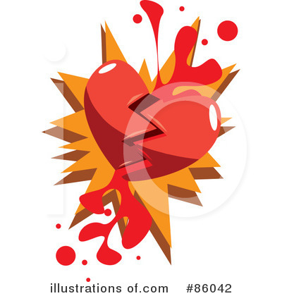 Royalty-Free (RF) Broken Heart Clipart Illustration by mayawizard101 - Stock Sample #86042
