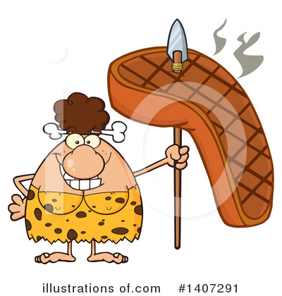 Royalty-Free (RF) Brunette Cave Woman Clipart Illustration by Hit Toon - Stock Sample #1407291