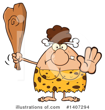 Royalty-Free (RF) Brunette Cave Woman Clipart Illustration by Hit Toon - Stock Sample #1407294