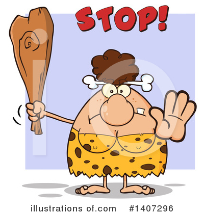Royalty-Free (RF) Brunette Cave Woman Clipart Illustration by Hit Toon - Stock Sample #1407296