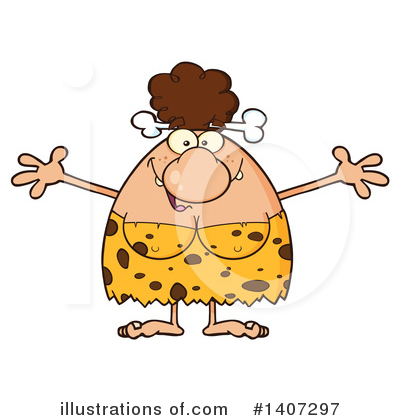 Royalty-Free (RF) Brunette Cave Woman Clipart Illustration by Hit Toon - Stock Sample #1407297