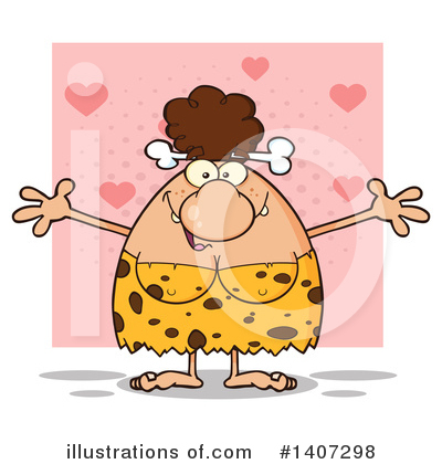Royalty-Free (RF) Brunette Cave Woman Clipart Illustration by Hit Toon - Stock Sample #1407298
