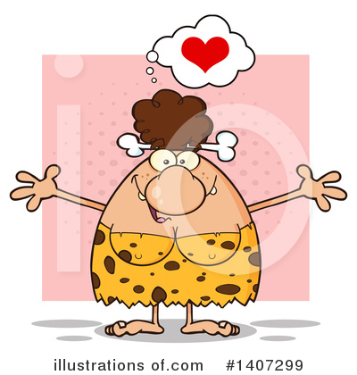 Royalty-Free (RF) Brunette Cave Woman Clipart Illustration by Hit Toon - Stock Sample #1407299