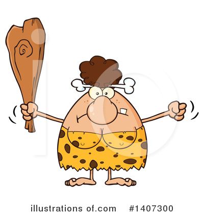 Royalty-Free (RF) Brunette Cave Woman Clipart Illustration by Hit Toon - Stock Sample #1407300