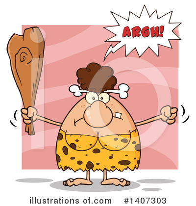 Royalty-Free (RF) Brunette Cave Woman Clipart Illustration by Hit Toon - Stock Sample #1407303