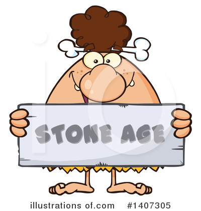 Royalty-Free (RF) Brunette Cave Woman Clipart Illustration by Hit Toon - Stock Sample #1407305