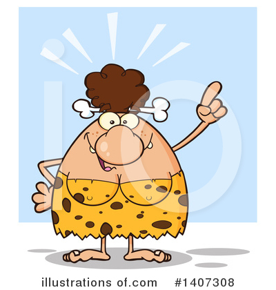 Royalty-Free (RF) Brunette Cave Woman Clipart Illustration by Hit Toon - Stock Sample #1407308