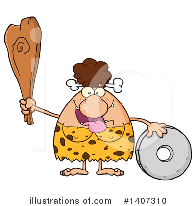 Royalty-Free (RF) Brunette Cave Woman Clipart Illustration by Hit Toon - Stock Sample #1407310