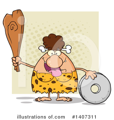 Royalty-Free (RF) Brunette Cave Woman Clipart Illustration by Hit Toon - Stock Sample #1407311