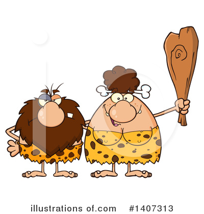 Royalty-Free (RF) Brunette Cave Woman Clipart Illustration by Hit Toon - Stock Sample #1407313