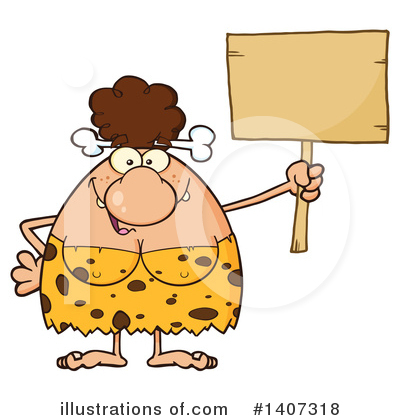 Royalty-Free (RF) Brunette Cave Woman Clipart Illustration by Hit Toon - Stock Sample #1407318