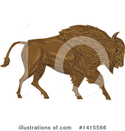 Royalty-Free (RF) Buffalo Clipart Illustration by patrimonio - Stock Sample #1415566