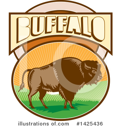 Royalty-Free (RF) Buffalo Clipart Illustration by patrimonio - Stock Sample #1425436