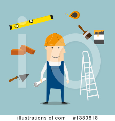 Royalty-Free (RF) Builder Clipart Illustration by Vector Tradition SM - Stock Sample #1380818