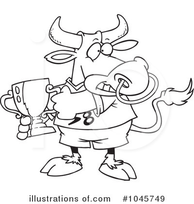Royalty-Free (RF) Bull Clipart Illustration by toonaday - Stock Sample #1045749
