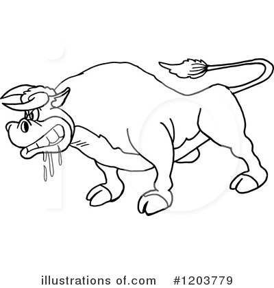 Royalty-Free (RF) Bull Clipart Illustration by LaffToon - Stock Sample #1203779
