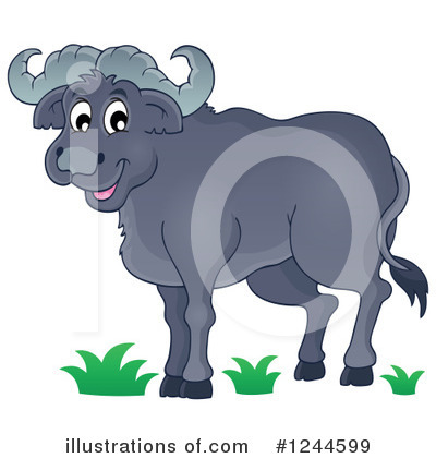 Royalty-Free (RF) Bull Clipart Illustration by visekart - Stock Sample #1244599