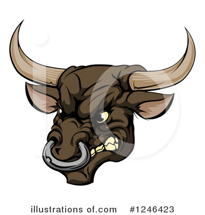 Royalty-Free (RF) Bull Clipart Illustration by AtStockIllustration - Stock Sample #1246423