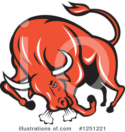 Royalty-Free (RF) Bull Clipart Illustration by patrimonio - Stock Sample #1251221