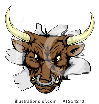 Royalty-Free (RF) Bull Clipart Illustration by AtStockIllustration - Stock Sample #1254270